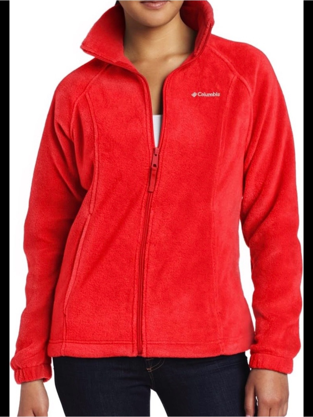 Columbia Women’s Red Full-Zip Teddy Fleece Jacket